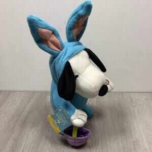 Hallmark Peanuts Blue Plush Easter Bunny Snoopy features Sounds Dancing Motion